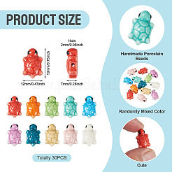 30 pièces de perles en porcelaine faites à la main&nbsp;PORC-TA0001-73A