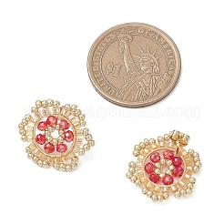 Pendientes con cuentas de vidrio y flores&nbsp;EJEW-MZ00668