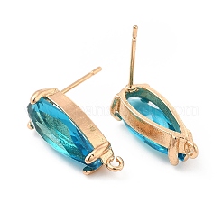 K9 стеклянные серьги-гвоздики в форме капли KK-E071-25KCG-04