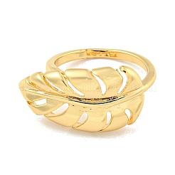 Открытая манжета из латунного листа для женщин RJEW-M173-14G