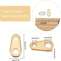 48個 4スタイル 304ステンレススチール スクリューアイピンペグベイル  片穴パーツ用  ローズゴールド  10x4~8mm  穴：2mm  ピン：1mm  12個/スタイル&nbsp;STAS-UN0029-70