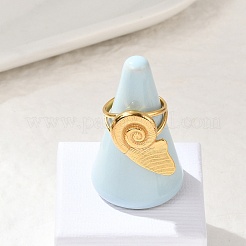 Улитка 304 нержавеющая сталь открытые манжеты кольца для женщин RJEW-Q007-03G