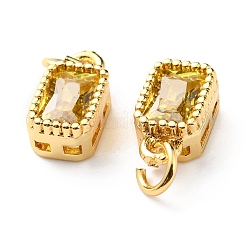 Ciondoli in vero ottone placcato oro 18k con zirconi cubici intarsiati&nbsp;ZIRC-L100-075G-06