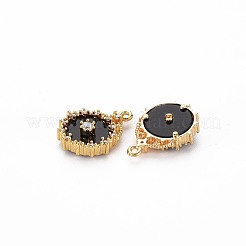 Pendenti in zirconi cubici trasparenti in micro pavè di ottone&nbsp;KK-S356-677