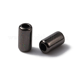ABSプラスチックビーズ  ブレスレット ネックレス用  洋服アクセサリー  コラム  ガンメタ色メッキ  6x3mm  穴：1.6mm  1000個/袋&nbsp;KY-WH0036-35C