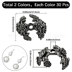 60 pz. 2 colori copriperline in lega&nbsp;FIND-SC0017-70