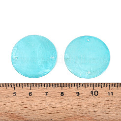 Dijes conectores de eslabones de disco de concha de capiz natural pintados con aerosol&nbsp;SSHEL-T017-32A