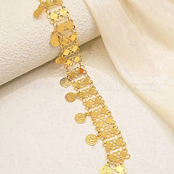 Bracelets de cheville à plusieurs rangs en laiton avec pampilles et pièces de monnaie&nbsp;FV4872