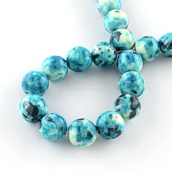 Gefärbte natürliche ozeanweiße Jade runde Perlenstränge&nbsp;G-R295-4mm-04
