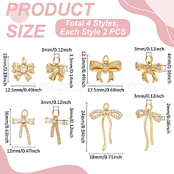 8шт 4 стиля латунные микропаве прозрачные кубические подвески из циркония&nbsp;KK-UN0003-64