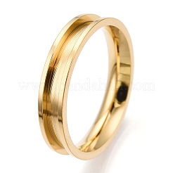 201 geriffelte Fingerringfassungen aus Edelstahl&nbsp;RJEW-TAC0017-4mm-01C