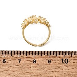 Messing Micro Pave Zirkonia Manschette offene Ringe&nbsp;RJEW-P186-01G