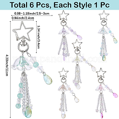 6 шт. 6 стиля подвеска из акрила и стекла в виде капли&nbsp;HJEW-SC00144