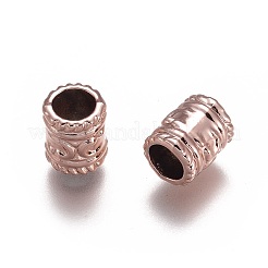 合金ヨーロピアンビーズ  大穴ビーズ  コラム  ローズゴールド  7x9mm  穴：4.9mm&nbsp;PALLOY-G257-05RG