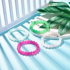 10 mm Jade-Glasperlen-Stretcharmband für Frauen&nbsp;BJEW-JB07422