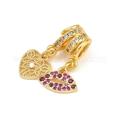 Pendentifs en laiton micro pave violet zircone&nbsp;CU-CBAD306-10G