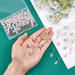 Kit de diy para hacer joyas con temática de concientización sobre el cáncer de mama&nbsp;DIY-CA0005-36