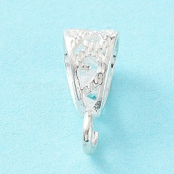 925 スターリングシルバーのチューブベイル  ループベイル  中空三角形  銀  15x6.5x8.5mm  穴：2.6mmと8x6mm&nbsp;STER-NH0001-04C-S