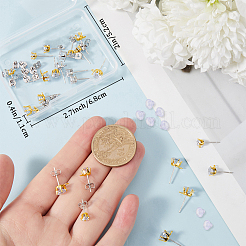 30 шт. фурнитура для сережек-гвоздиков из прозрачного кубического циркония&nbsp;EJEW-BBC0002-07B