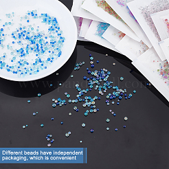 13 пакетик 13-х цветных круглых стеклянных бусин без отверстий&nbsp;GLAA-PH0001-50