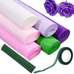 6 рулон гофрированной бумаги ручной работы 6 цветов&nbsp;DIY-CP0012-89F