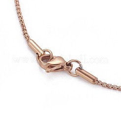 304ステンレススチールベネチアンチェーンネックレス  カニカン付き  ローズゴールド  19.6インチ（50cm）  1.5mm&nbsp;X-NJEW-F261-18RG