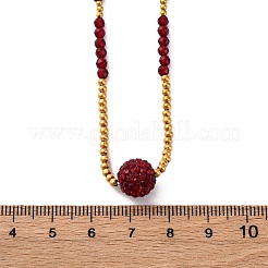 Круглые подвески из полимерной глины со стразами NJEW-U026-21G