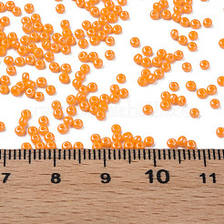 11/0 チェコ不透明ガラスシードビーズ  光沢のある  ラウンド  オレンジ  2.2x1.5mm  穴：0.7mm  約500 G /袋&nbsp;SEED-N004-003B-32