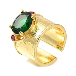 Открытые манжеты из латуни с микро-паве и кубическим цирконием для женщин&nbsp;RJEW-M022-29G