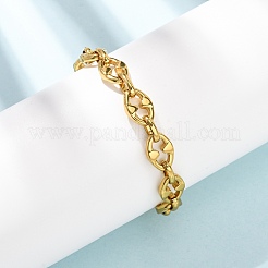 Pulseras de cadena de eslabones ovalados y triangulares de acero inoxidable 304 para mujer&nbsp;BJEW-F536-12G