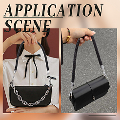 Плетеные круглые ручки для сумок из искусственной кожи FIND-WH0180-01A-P