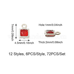 72 шт. 12 стиля подвески из латуни с покрытием на стойке&nbsp;KK-TA0001-78