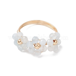 Кольца из натурального аквамарина&nbsp;RJEW-TA00198-04