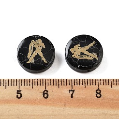 Perles de turquoise synthétiques teintées en noir&nbsp;G-F775-B08