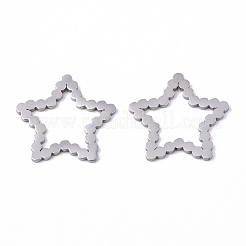 変色しにくい201ステンレススチール製リンクリング  レーザー切断  スター  ステンレス鋼色  14.5x15x1mm  内径：8x8mm&nbsp;STAS-N091-65