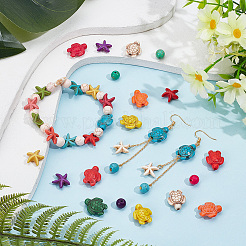 6 нити 3 стилей синтетические бирюзовые бусины нити TURQ-NB0001-24