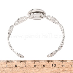 Brazaletes tipo brazalete de cadena de grano de café de acero inoxidable 304 con engaste de bisel redondo plano&nbsp;SA-CBA4160-02C-P