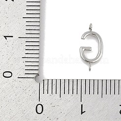 304ステンレススチールレターコネクタチャーム  ステンレス鋼色  文字g  12x6x2mm  穴：1.2mm&nbsp;LS-STAS-M108-01P-07