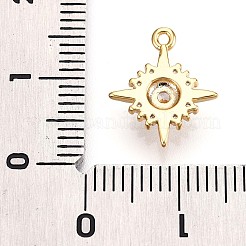 Латунные микропаве прозрачные подвески с фианитом&nbsp;KK-T075-24G