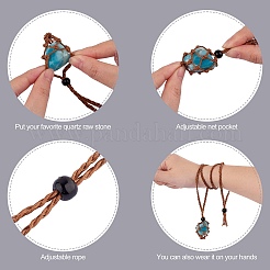 Плетеные шнуры из вощеной хлопчатобумажной нити макраме мешочек изготовление ожерелья AJEW-SW00022-14