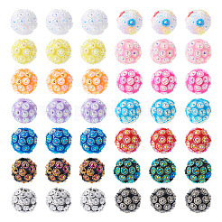 42шт 14 цвета смоляные бусины со стразами&nbsp;RESI-TA0004-70