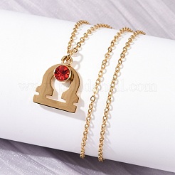 Ожерелья с подвеской в виде созвездия из нержавеющей стали 304 с дрелью из стекла и камнями рождения&nbsp;LS-STAS-D305-08G-G