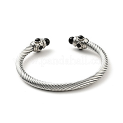 Bracelet manchette ouvert en acier inoxydable 304 en forme de corde torsadée&nbsp;BJEW-D449-02P-03