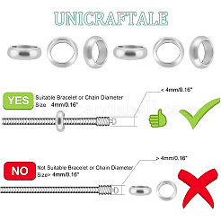 200 шт. кольцевые разделительные бусины из нержавеющей стали 304&nbsp;STAS-UN0058-87C-P