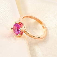 Кольца из выращенного в лаборатории красного корунда/рубина RJEW-R015-03G