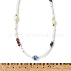 Colliers de perles heishi en lapis-lazuli naturel&nbsp;NJEW-JN06249-02