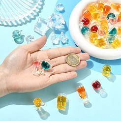45個 9スタイル ワイン透明樹脂カボション  電話ケース & イヤリング & キーチェーン アクセサリーの diy  ミックスカラー  14~18x14~22.5x13~32.5mm  5個/スタイル&nbsp;CRES-CJZ0009-02