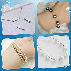 40 шт. бусины-трубочки из стерлингового серебра STER-PH0002-63