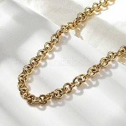 Ионное покрытие (ip) 304 нержавеющая сталь цепочка роло ожерелья NJEW-F297-02G