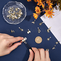 30 шт. 15 стиля золотистых латунных микростразов-кабошонов&nbsp;DIY-HY0002-56